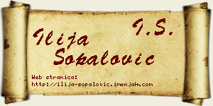 Ilija Šopalović vizit kartica